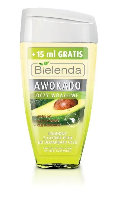 Bielenda, Awokado, płyn 2-fazowy do demakijażu oczu, skóra sucha i odwodniona, 125 ml