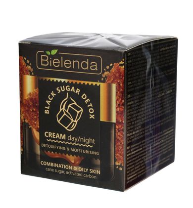 Bielenda, Black Sugar Detox, krem detoksykująco-nawilżający na dzień i noc, 50 ml