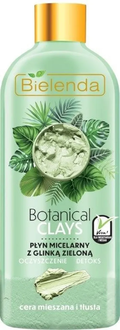Bielenda, Botanical Clays Zielona Glinka, płyn micelarny do twarzy, 500 ml