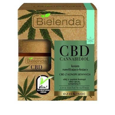 Bielenda, CBD, Cannabidiol, krem do twarzy nawilżająco-kojący na dzień i noc, 50 ml
