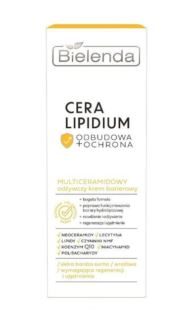 Bielenda, Cera Lipidium, odbudowa + ochrona multiceramidowy odżywczy krem barierowy, 50 ml