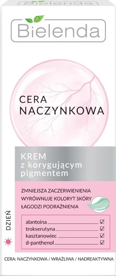 Bielenda, Cera Naczynkowa, krem z korygującym pigmentem na dzień, 50 ml
