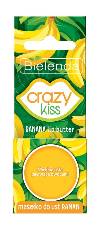 Bielenda, Crazy Kiss, masełko do ust, Bananowe, 10g