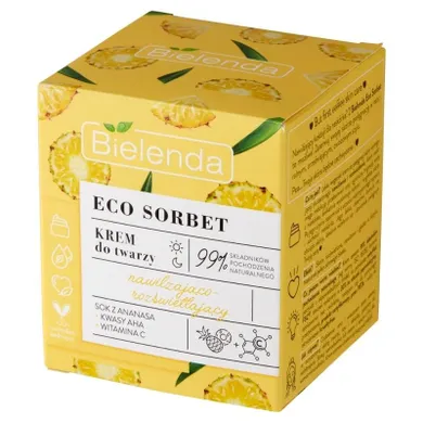 Bielenda, Eco sorbet ananas, krem nawilżająco-rozświetlający na dzień i noc, 50 ml