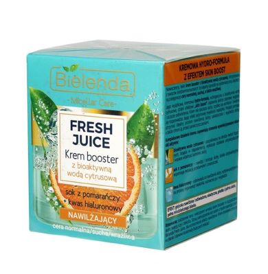 Bielenda, Fresh Juice, krem Booster nawilżający z wodą cytrusową, Pomarańcza, 50 ml