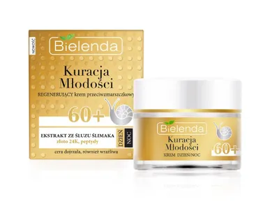 Bielenda, Kuracja Młodości 60+, regenerujący krem przeciwzmarszczkowy, na dzień i noc, 50 ml