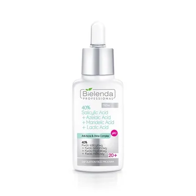 Bielenda Professional, Anti-Acne, 40%, kwas salicylowy + kwas azelainowy + kwas migdałowy + kwas mlekowy, pH 2, 20+, 30g