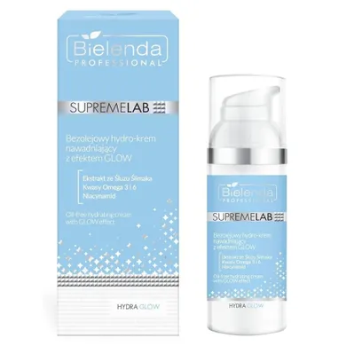 Bielenda Professional, SupremeLab Hydra Glow, bezolejowy hydro-krem nawadniający z efektem glow, 50 ml