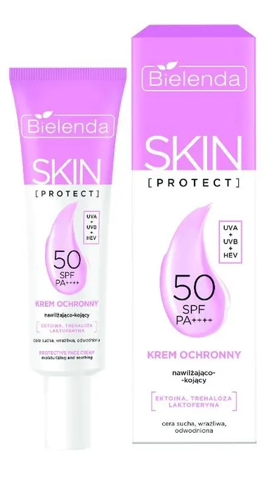 Bielenda, Skin Protect, krem ochronny SPF 50 nawilżająco-kojący, 40 ml