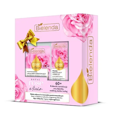 Bielenda, zestaw prezentowy, Royal Rose Elixir 60+, krem na dzień i noc, 50 ml + krem pod oczy, 15 ml