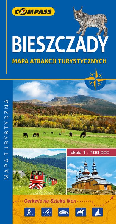Bieszczady. Mapa atrakcji turystycznych