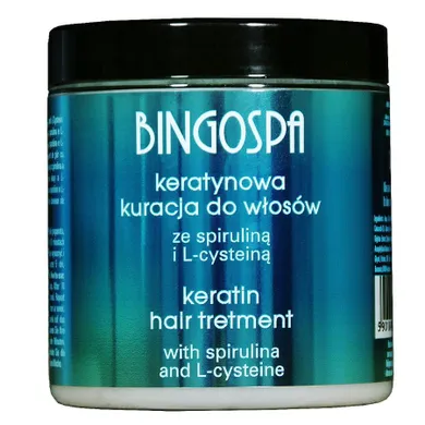 BingoSpa, keratynowa kuracja do włosów ze spiruliną i L-cysteiną, 250g