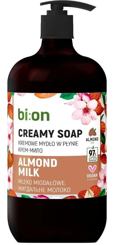 Bio Naturell, kremowe mydło w płynie z pompką, migdałowe, 946 ml