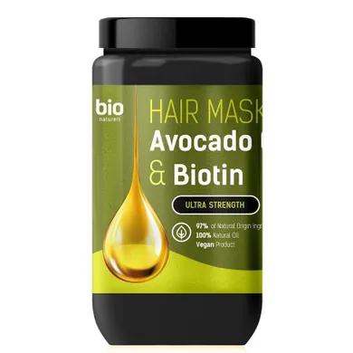 Bio Naturell, maseczka do włosów z olejkiem z awokado i biotyną, 946 ml
