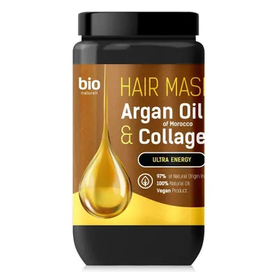 Bio Naturell, maska do włosów, z marokańskim olejem arganowym i kolagenem, 946 ml