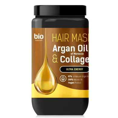 Bio Naturell, maska do włosów z marokańskim olejem arganowym i kolagenem, 946 ml