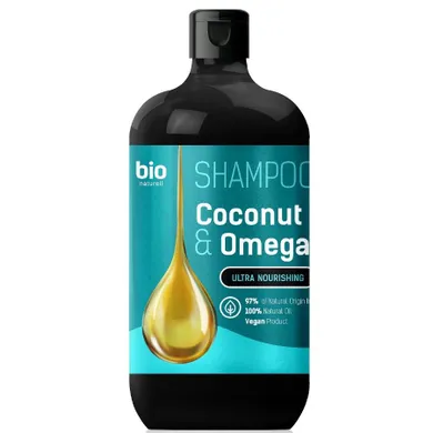 Bio Naturell, szampon z olejem kokosowym i Omega 3 do wszystkich rodzajów włosów, 946 ml