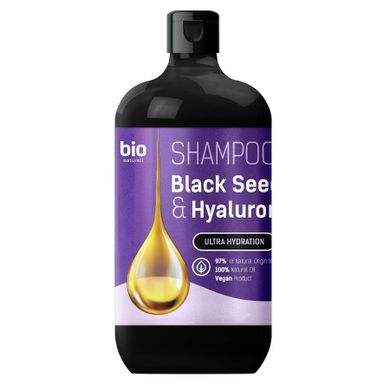 Bio Naturell, szampon z olejkiem z czarnuszki i kwasem hialuronowym do wszystkich rodzajów włosów, 946 ml
