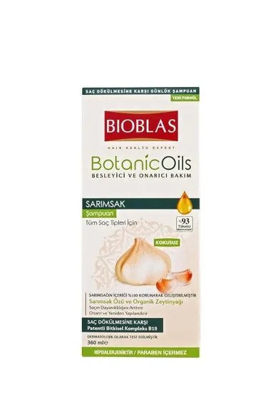 Bioblas, Botanic Oils, szampon do włosów z czosnkiem, 360 ml