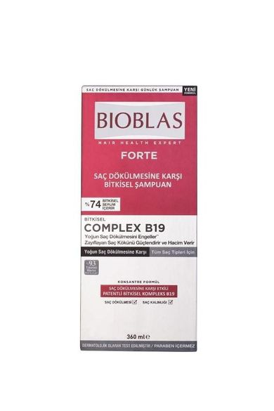 Bioblas, Forte Kompleks B19, szampon do włosów ziołowy, 360 ml