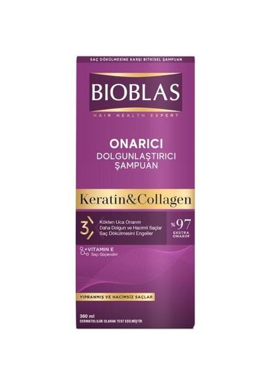 Bioblas, Keratin&Collagen, szampon do włosów ziołowy, 360 ml