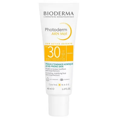 Bioderma, Photoderm AKN Mat SPF30, krem do skóry skłonnej do trądziku, 40 ml