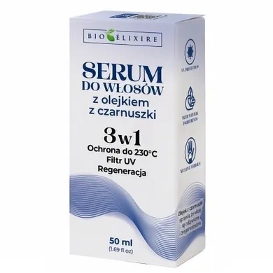 Bioelixire, serum do włosów z olejkiem z czarnuszki, 3w1, 50 ml