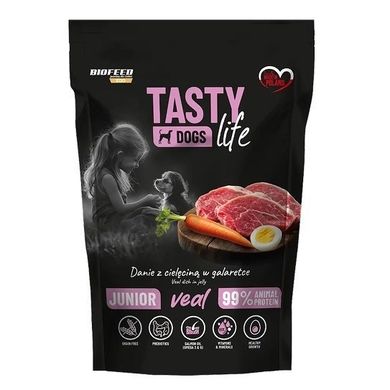 Biofeed, Tasty Dogs Life, karma dla psów junior, cielęcina, 500g