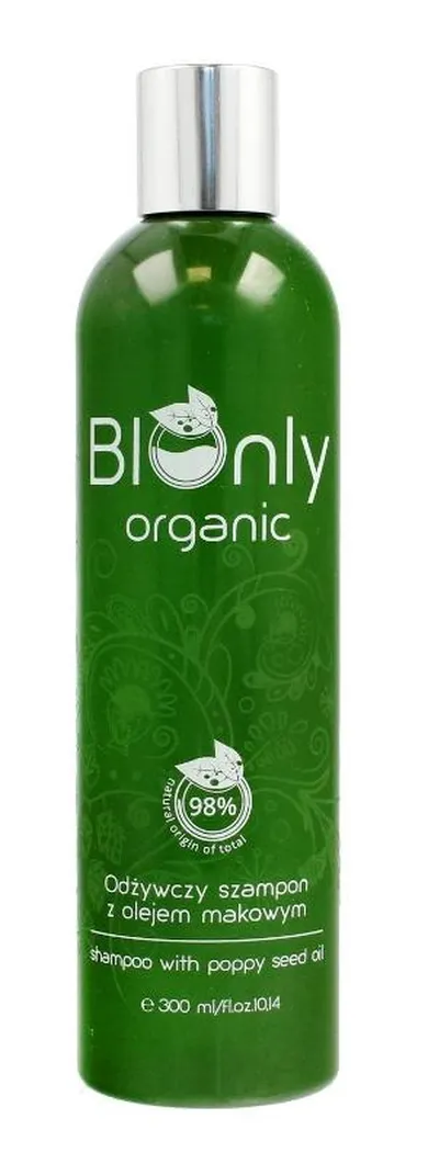 BIOnly, Organic, szampon do włosów odżywczy z olejem makowym, 300 ml