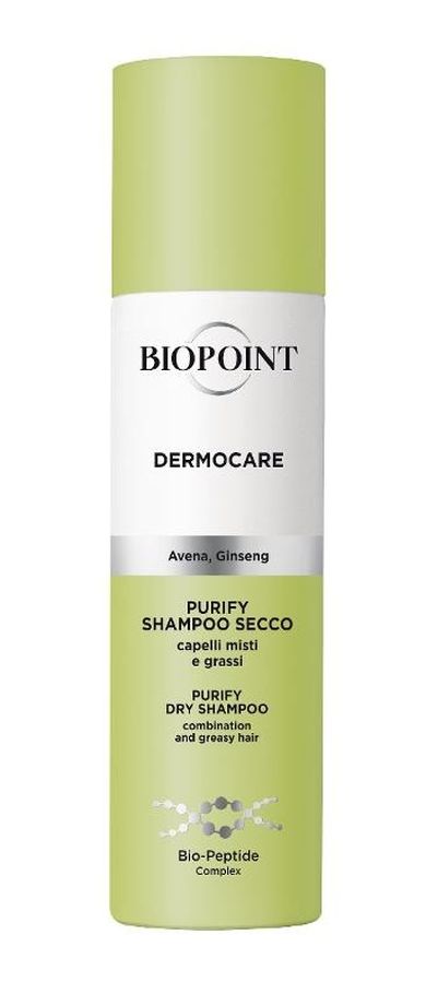 Biopoint, Dermocare, suchy szampon z ekstraktem z owsa i żeń-szenia oczyszcza i zwiększa objętość, 150 ml