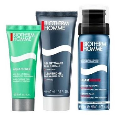 Biotherm, Homme, Aquapower Cleansing Gel, żel do twarzy, 40 ml + Foam Shaver, pianka do golenia, 50 ml + Oligo-Thermal Care, żel oczyszczający do twarzy, 20 ml