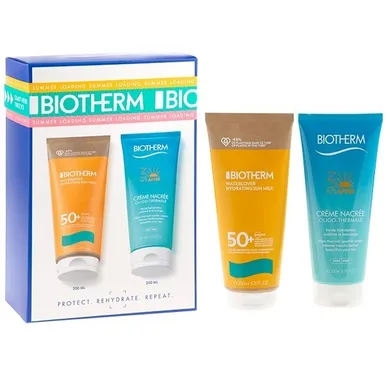 Biotherm, zestaw: Waterlover Duo Summer Routine SPF 50, mleczko przeciwsłoneczne, 200 ml + balsam po opalaniu, 200 ml