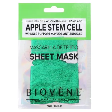 Biovene, Apple Stem Cell Wrinkle-Support, maska w płachcie z komórkami macierzystymi jabłek i kwasem hialuronowym, 20 ml