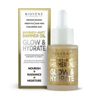 Biovene, Glow & Hydrate, olejek do piersi i pośladków, 30 ml