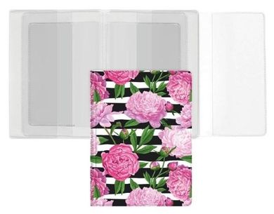 Biurfol, okładka na dokumenty z dowodem rejestracyjnym, z nadrukiem, peony, 1 szt.