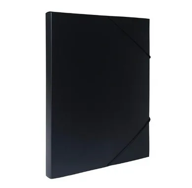 Biurfol, teczka z gumką A4, czarna, 2 cm