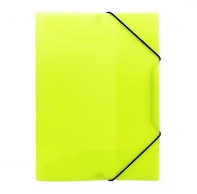 Biurfol, teczka z gumka, A4, neonowy żółty, 1 szt.