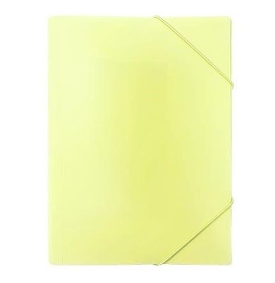 Biurfol, teczka z gumką, A4, pastelowy żółty, 1 szt.