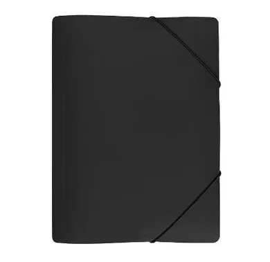 Biurfol, teczka z gumką, A4, szeroka, czarna, 1 szt.