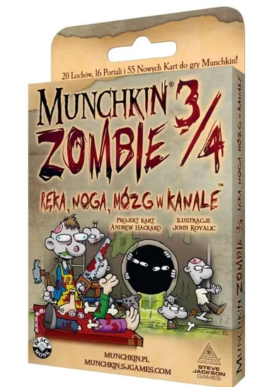 Black Monk, Munchkin Zombie: 3/4, Ręka, Noga, Mózg w kanale, dodatek, gra karciana