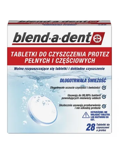 Blend-a-dent, tabletki do czyszczenia protez pełnych i częściowych, 28 szt.