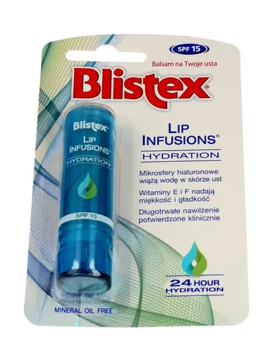Blistex, Lip Infusions, balsam do ust nawilżający, SPF15, 3.7 g