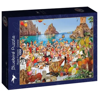Bluebird, Francja, Korsyka, Uczta na plaży, puzzle, 1000 elementów