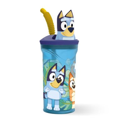 Bluey, butelka 3D ze słomką, 360 ml