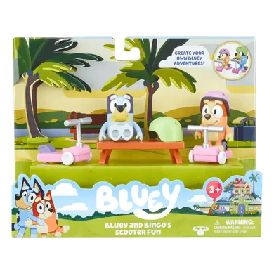 Bluey, Jazda na hulajnodze, zestaw figurek, 2 szt.