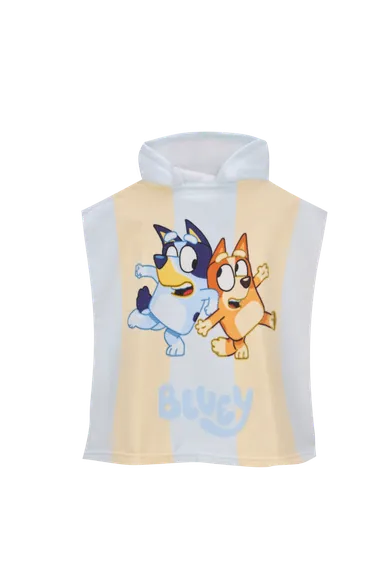 Bluey, okrycie kąpielowe, ponczo dwustronne, błękit, 50-100 cm