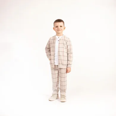 Bluza bomberka chłopięca, rozpinana, beżowa, Nicol