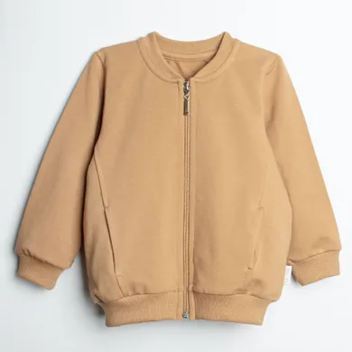 Bluza bomberka chłopięca, rozpinana, beżowa, Nicol