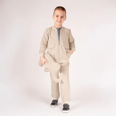 Bluza chłopięca, rozpinana, beżowa, Nicol