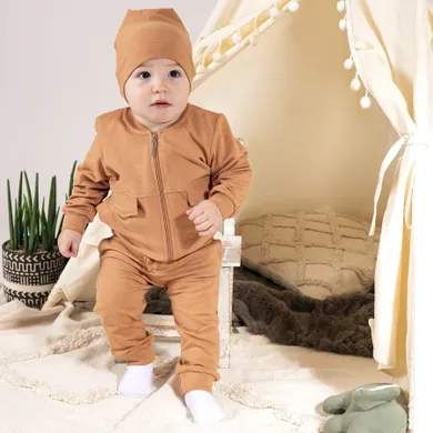 Bluza chłopięca, rozpinana, brązowa, Nicol